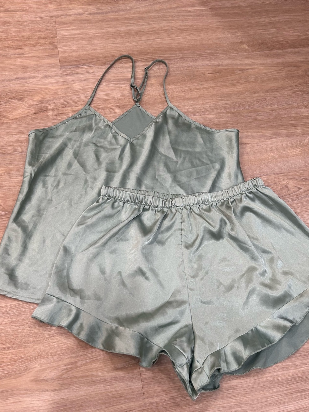 Green Satin Pjs